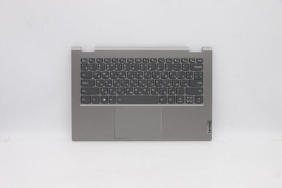 Верхняя панель с клавиатурой (топкейс) для ноутбука Lenovo ThinkBook 14s. раскладка - русская, с подсветкой, серая (5CB1B37778), оригинал