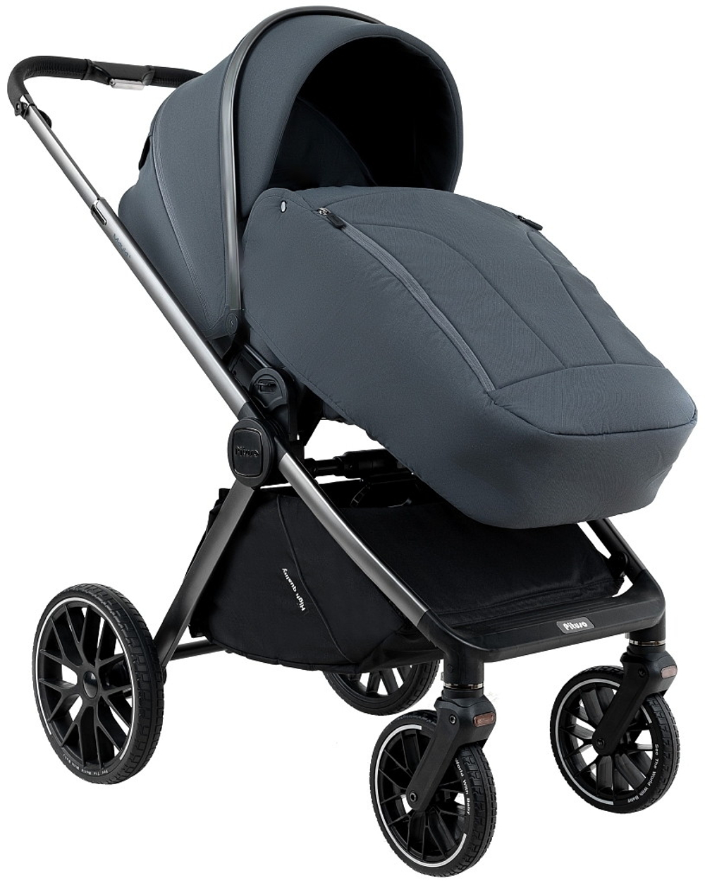 Детская коляска Pituso Mayla Plus 3 в 1 с автокреслом Baesa Black Graphite