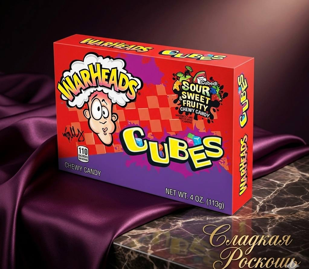 Кислые мармеладные кубики Warheads Chewy Cubes (США), 113 г