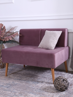 Диван "Twist" антивандальный велюр Lilac/натурал. Для кухни, прихожей, салона красоты, офиса. 100х67х80 см