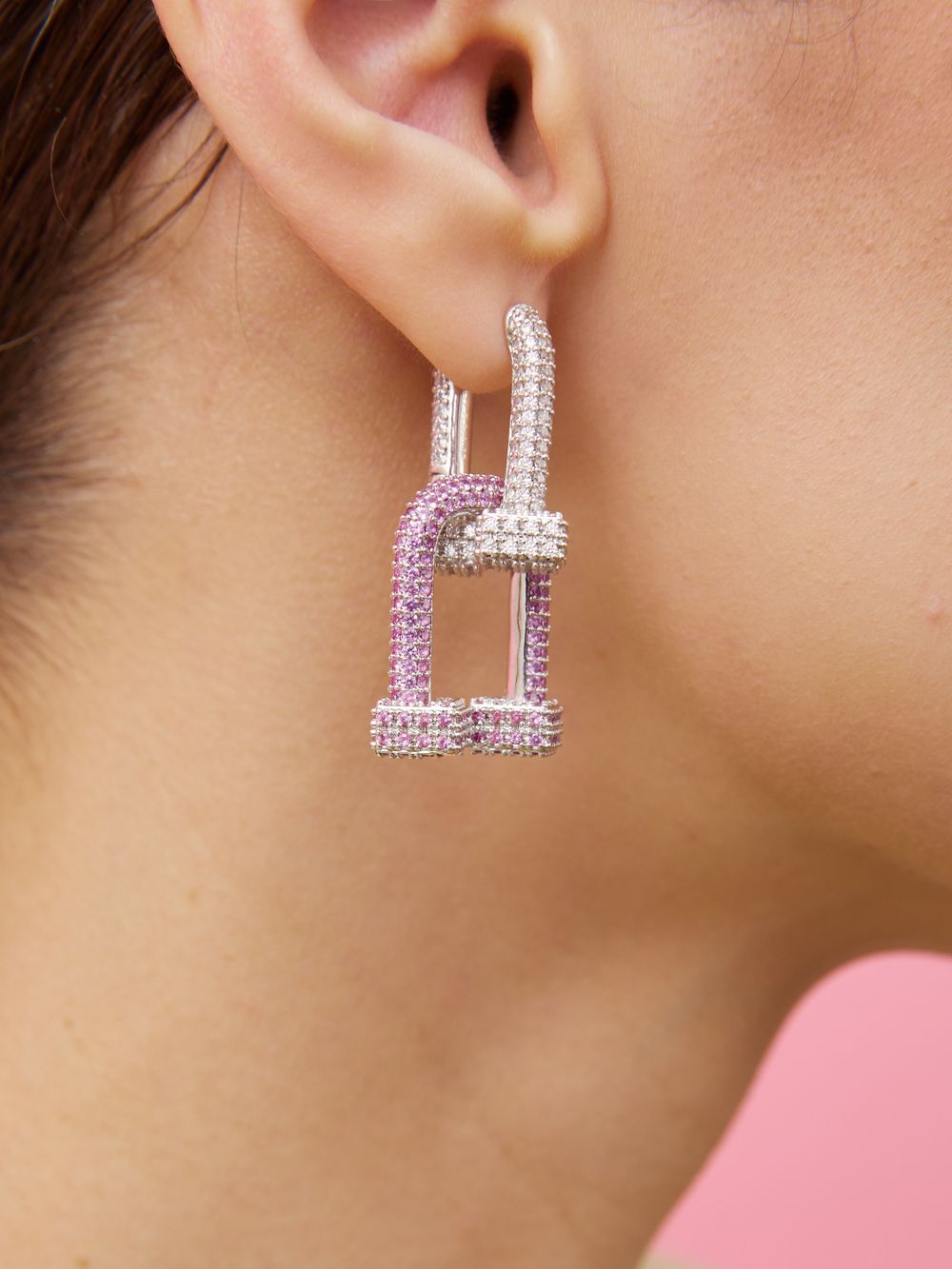 СЕРЬГИ "STATEMENT 2 IN 1 PINK"