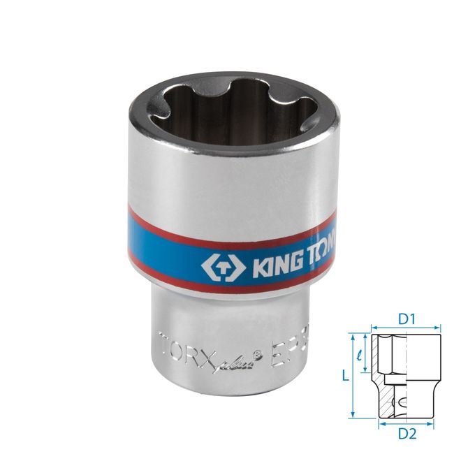 KING TONY (433E30M) Головка торцевая TORX Plus 1/2", EP30, L = 45 мм