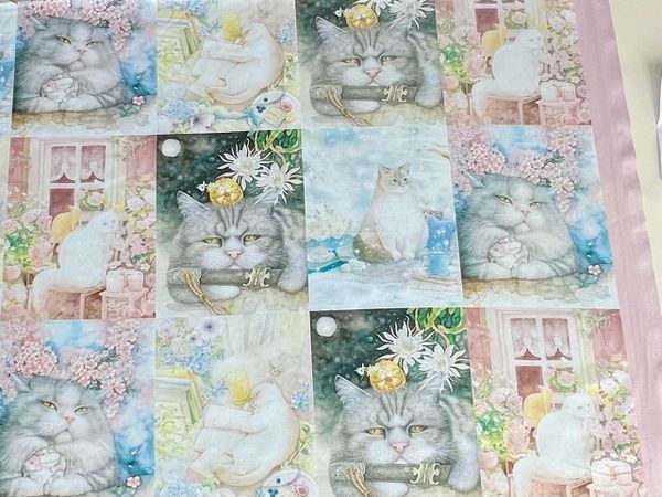 Купон 37x110 cm, СЕРЫЙ КОТ, 100% хлопок 2