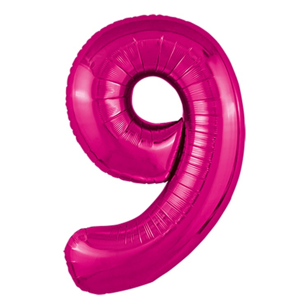 Шар ЦИФРА 9 Металлик Fuchsia 40" 102 см