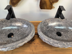 Раковина из мрамора ПАРА! Oval Grey Marmo Wave OM-65752 56х36х15 из натурального камня