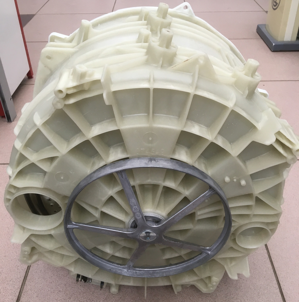 Бак в сборе с барабаном +ТЭН+шкив+ ребробойники для стиральных машин Аристон 259987