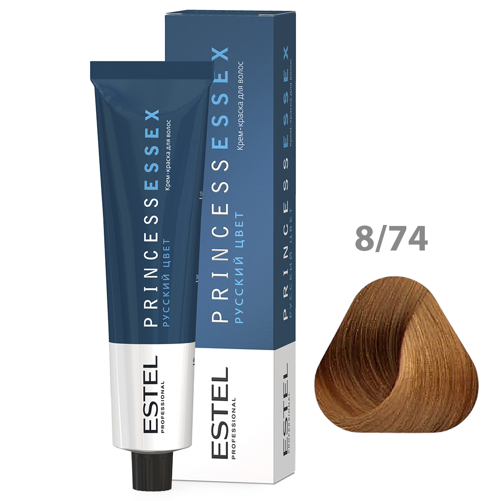 ESTEL PRINCESS ESSEX Крем-краска для волос, 8/74 светло-русый коричнево-медный/ карамель, 60 мл
