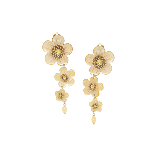 Клипсы Franck Herval, Goldie, с перламутром, кристаллами и цитрином, FH26.1-11-70216 (золотистый)