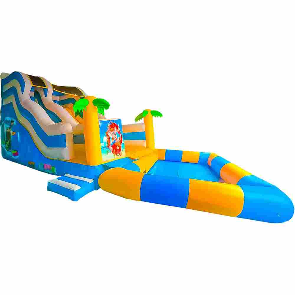 Надувная водная горка с бассейном «Пляжный оазис 2», 13*5*6 м