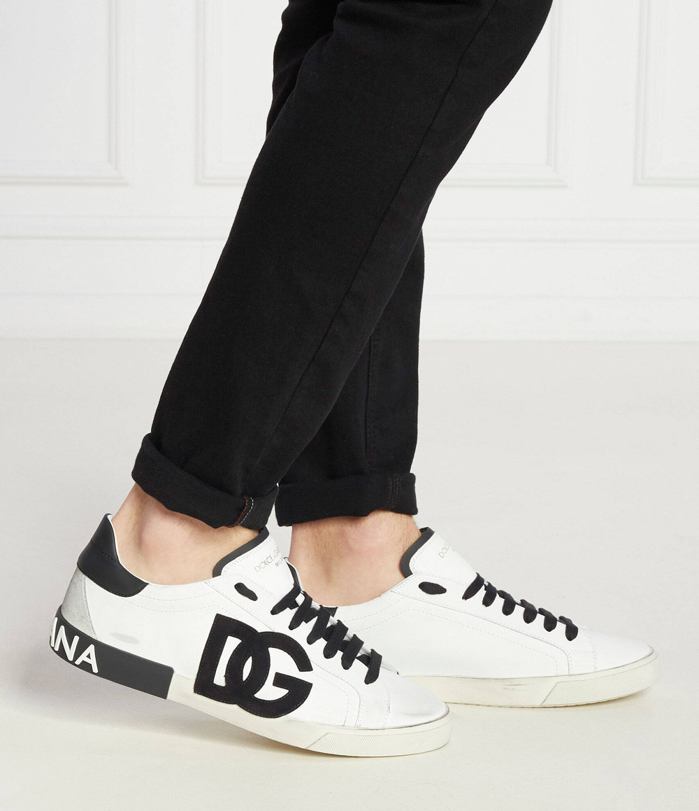 Кожаные кроссовки Dolce & Gabbana - белый(CS2203 AO277)