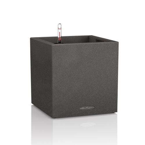Кашпо Lechuza "Canto Square Complete graphite black" (пластик), 40х40хН40 см