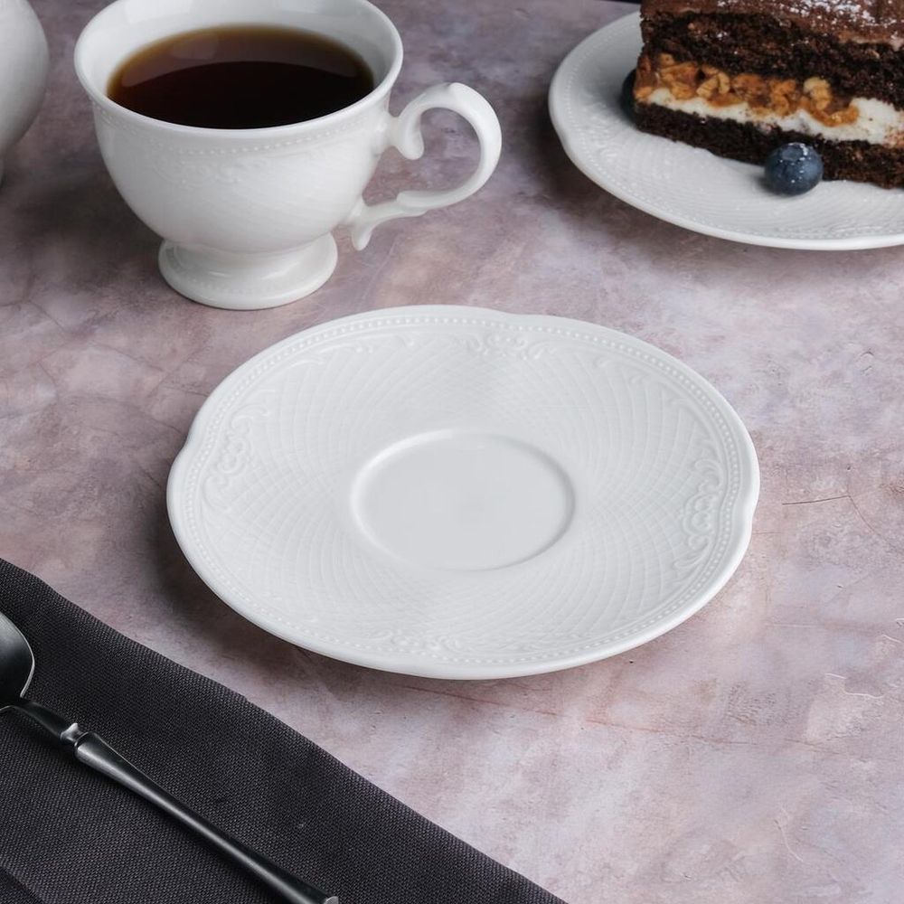 Чайная пара 200 мл белая d 9,3 см h7,2 см Aristocrat Noble [6]