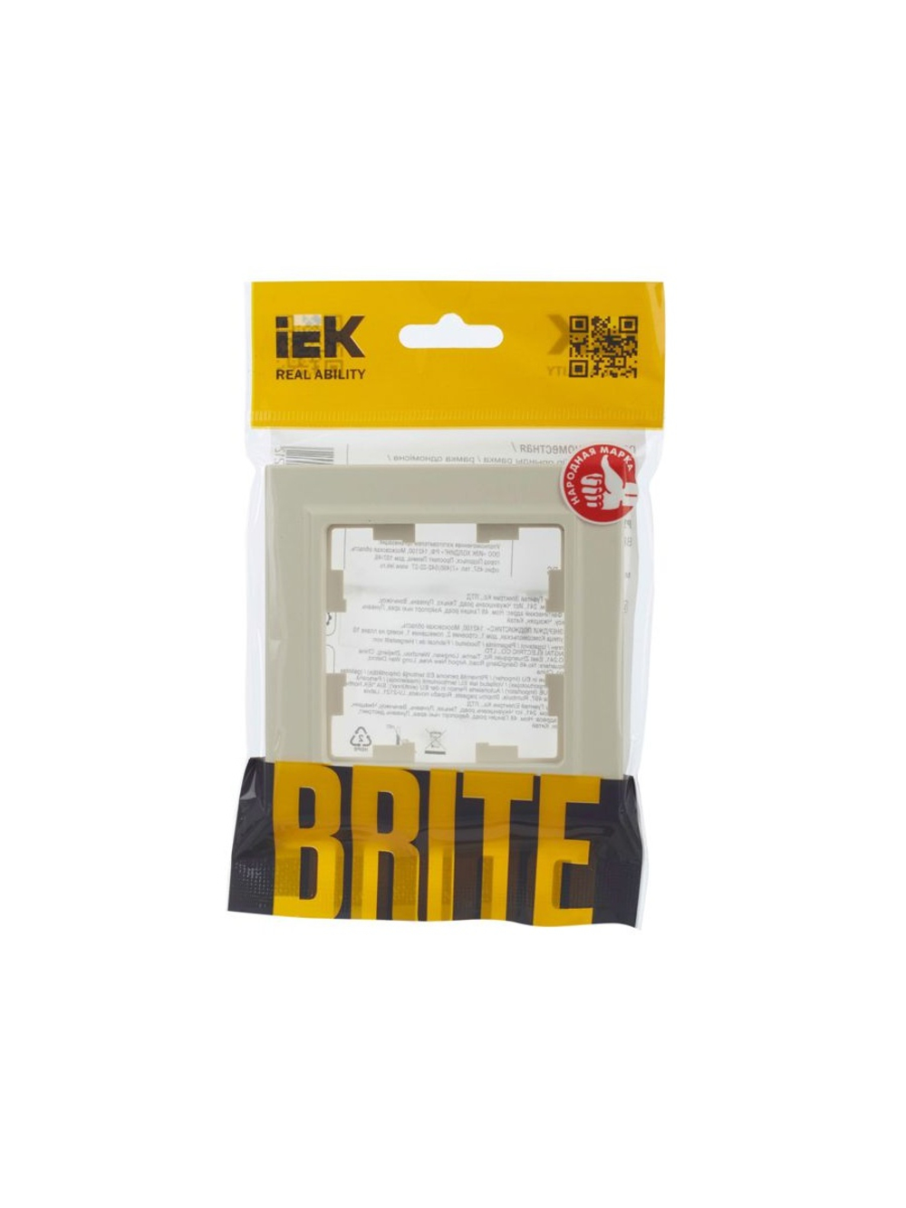 Рамка 1-м BRITE РУ-1-БрКр беж. IEK BR-M12-K10