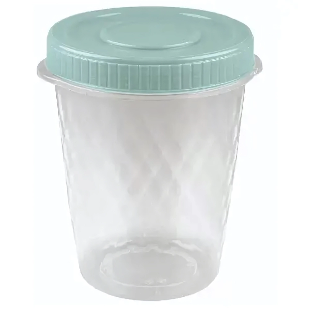 Банка с завинчивающейся крышкой Кристалл 1,1 л бежевый/зеленый (микс 2)