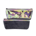 Пенал - косметичка Alingar, мех/голографика, молния, 90х200мм, "Щенки", ассорти (собачки)