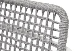 "Тунис" стул плетеный из роупа, каркас алюминий белый, роуп светло-серый