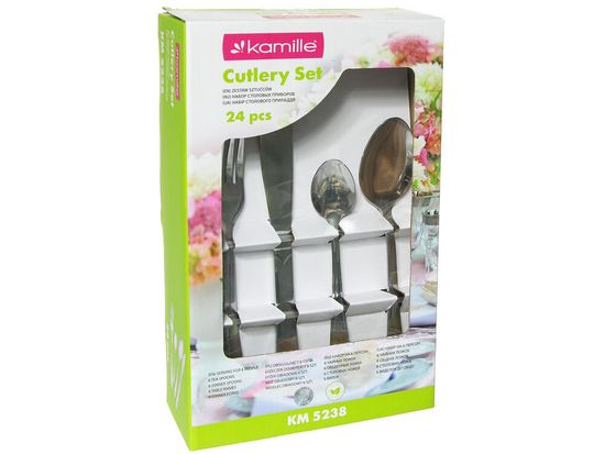 Набор столовых приборов 24 предмета Kamille KM-5238R из нержавеющей стали