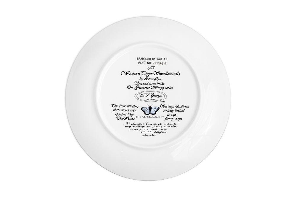 Винтажная коллекционная декоративная тарелка с изображением бабочек парусник главк