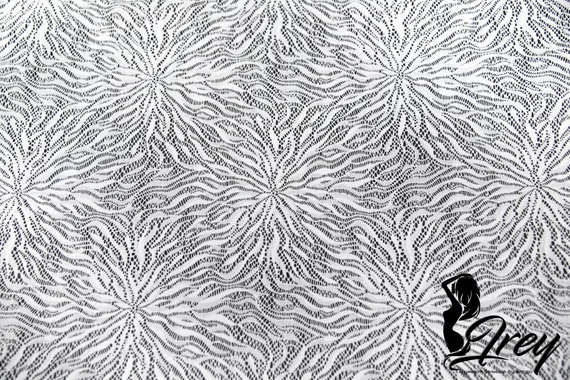 Сетка-стрейч арт.0933, цветы, Италия, теплый белый