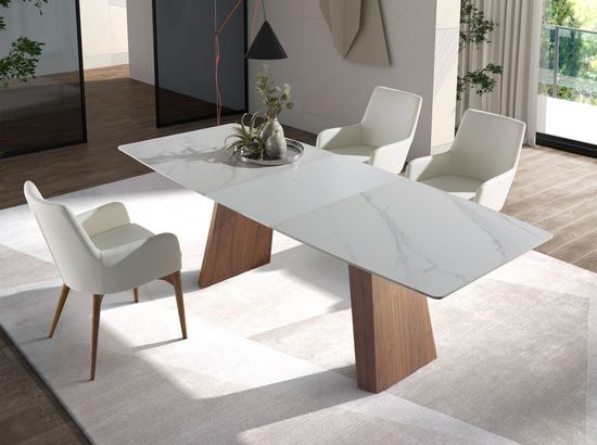 Раздвижной обеденный стол 1134/DT980 из керамики в мраморной отделке Испания
