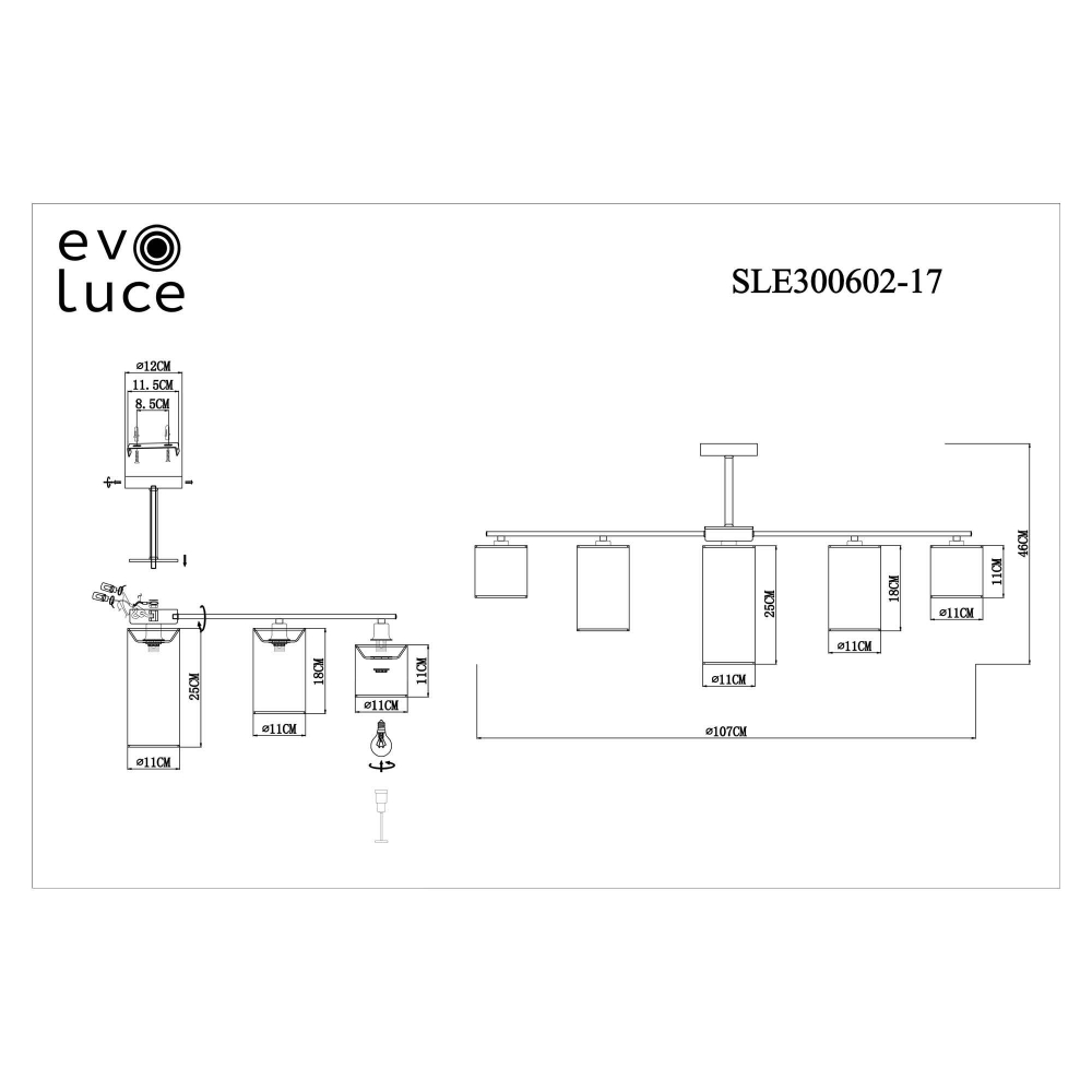 SLE300602-17 Светильник потолочный Хром/Белый, Бежевый, Зеленый E14 17*40W