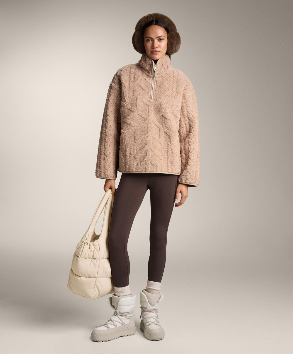 Oysho Толстовка из искусственного меха, песочный меланж