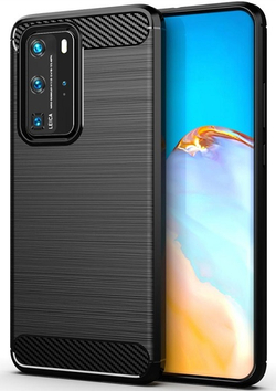 Чехол (клип-кейс) черного цвета для Huawei P40 Pro, серии Carbon от Caseport