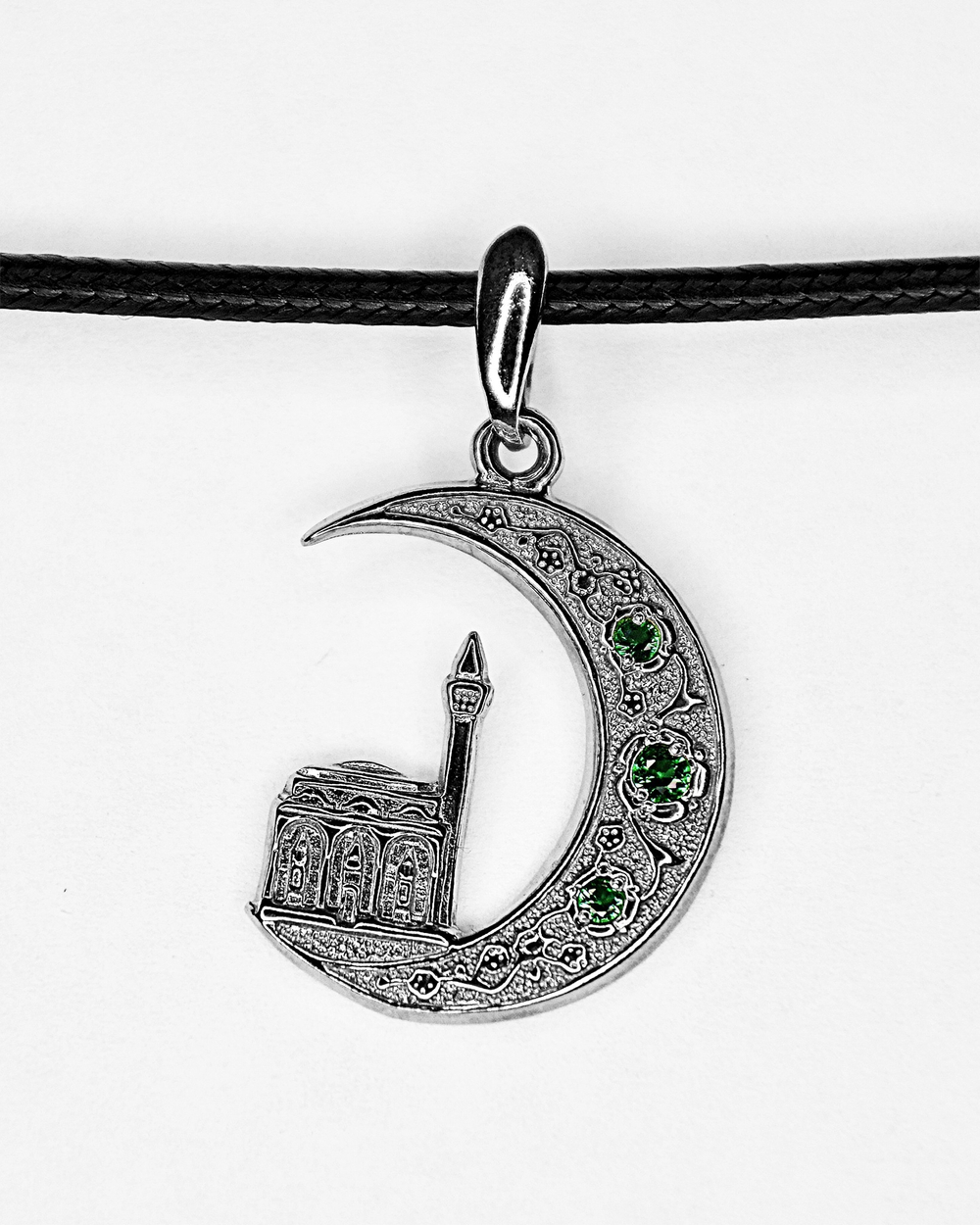 Silver Moon Подвеска мусульманская серебряная родированная, диаметр 22 мм