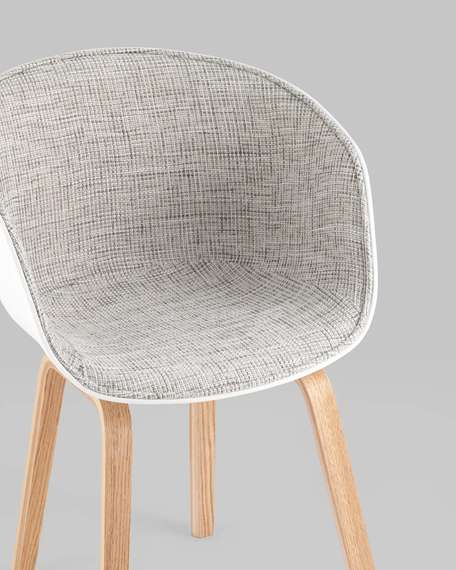 Стул Hey Soft, белый с серой обивкой