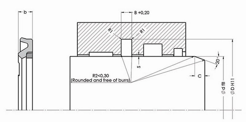 A209-063 PU Буферное уплотнение штока 63-78,5-6,3