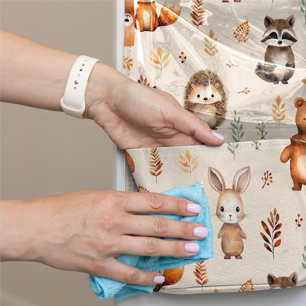 Кармашки для детского сада на липучке. Лес принт