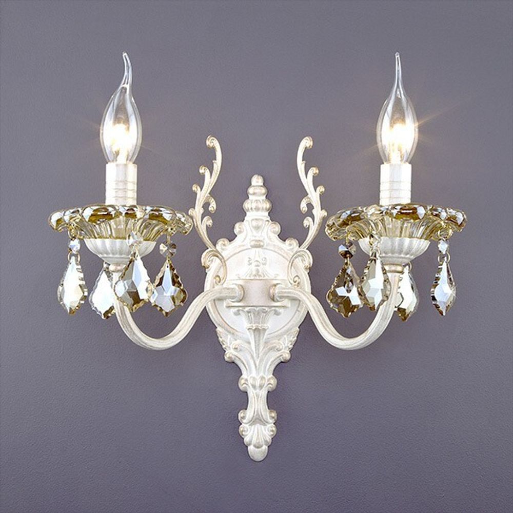 Бра Eurosvet Elisha 3281/2 белый с золотом/тонированный хрусталь Strotskis