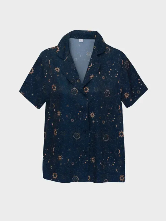 Шелковая блуза с созвездиями