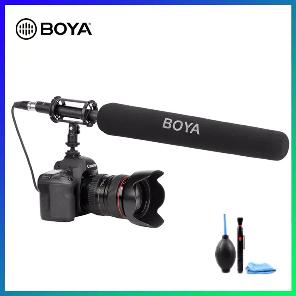 BOYA BY-PVM3000 L Профессиональный конденсаторный микрофон - пушка. Угол раскрытия до 30 градусов. Подходит для видеозаписи, интервью, спортивных комментариев, телевещания и кинопроизводства.