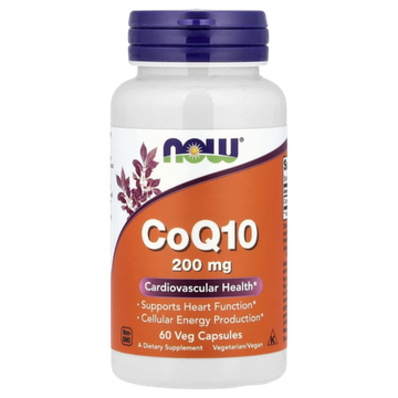 Now Foods CoQ10 200mg 60 Veg Сapsules , Коэнзим Ку-10
