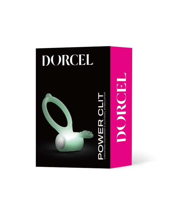 Эрекционное кольцо с вибрацией Dorcel POWER CLIT PHOSPHO на батарейках, светящееся