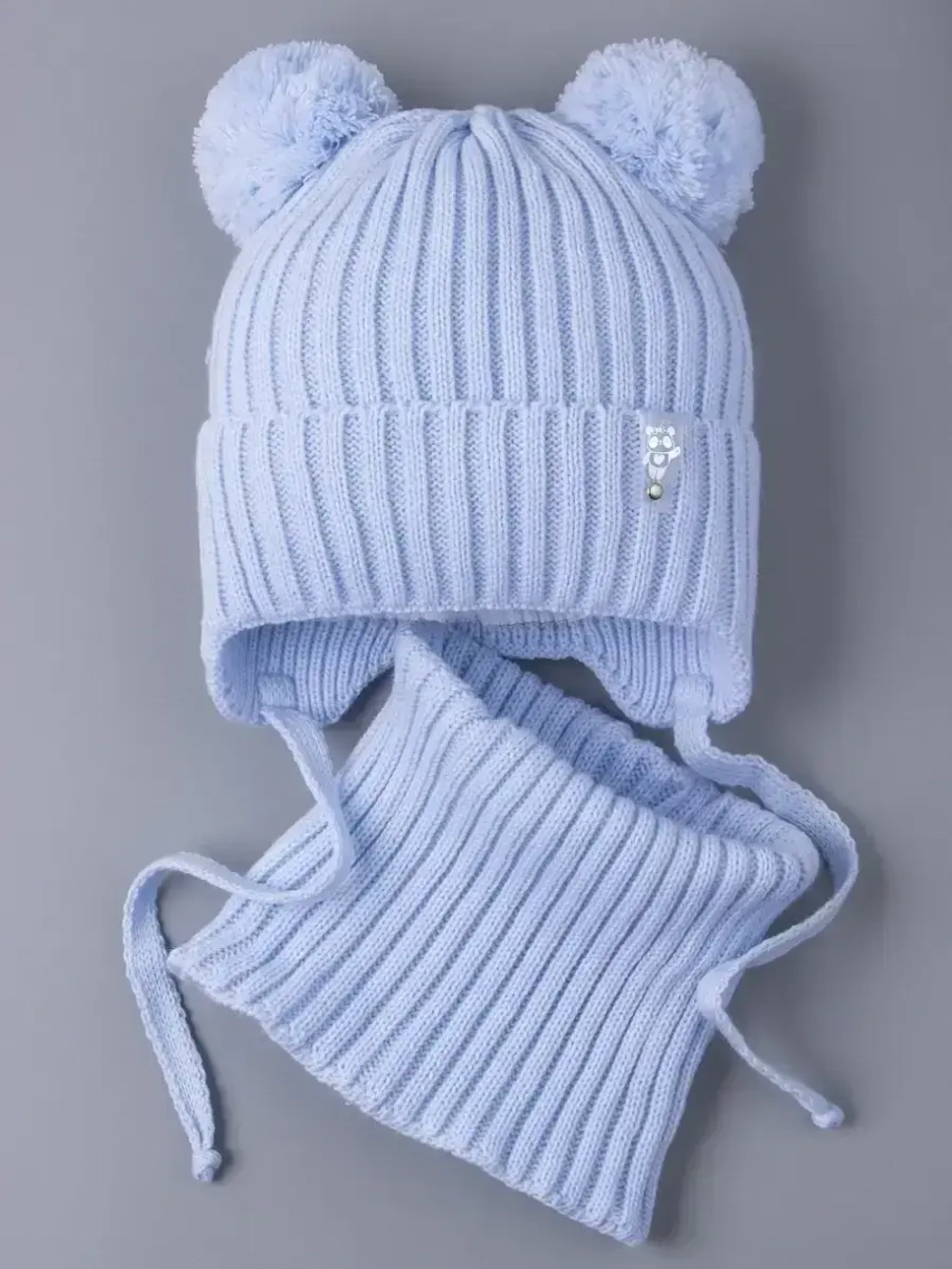 Шапка со снудом для девочки демисезонная