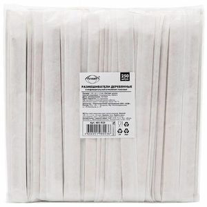 Размешиватель AVIORA деревянный в инд упаковке 140*6*1,3 250 шт/уп 20 уп/кор