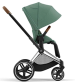Коляска Cybex Priam IV Chrome Brown complete и автокресло Cloud G i-Size Magic Black 3 в 1 Leaf Green