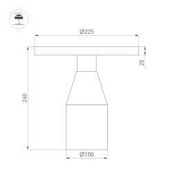 Светильник SP-CROOD-TAB-R22.5x24-7W Warm3200-MIX (BG-BG, 140 deg, 230V) (Arlight, IP20, Травертин, 5 лет) 061770