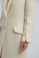 Пальто молочное жаккардовое