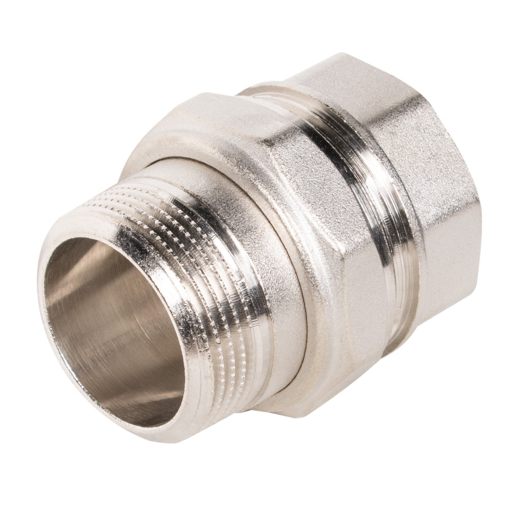 Соединение разъемное прямое (американка) LD DN32 вн-нр, латунь никелированная