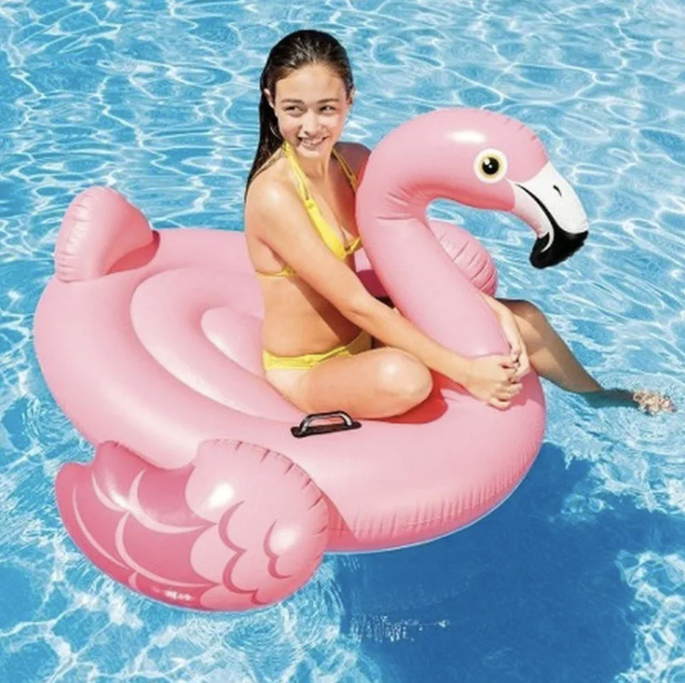 Плотик Intex "Большой Фламинго" 142х137х97см, 57558 с насосом