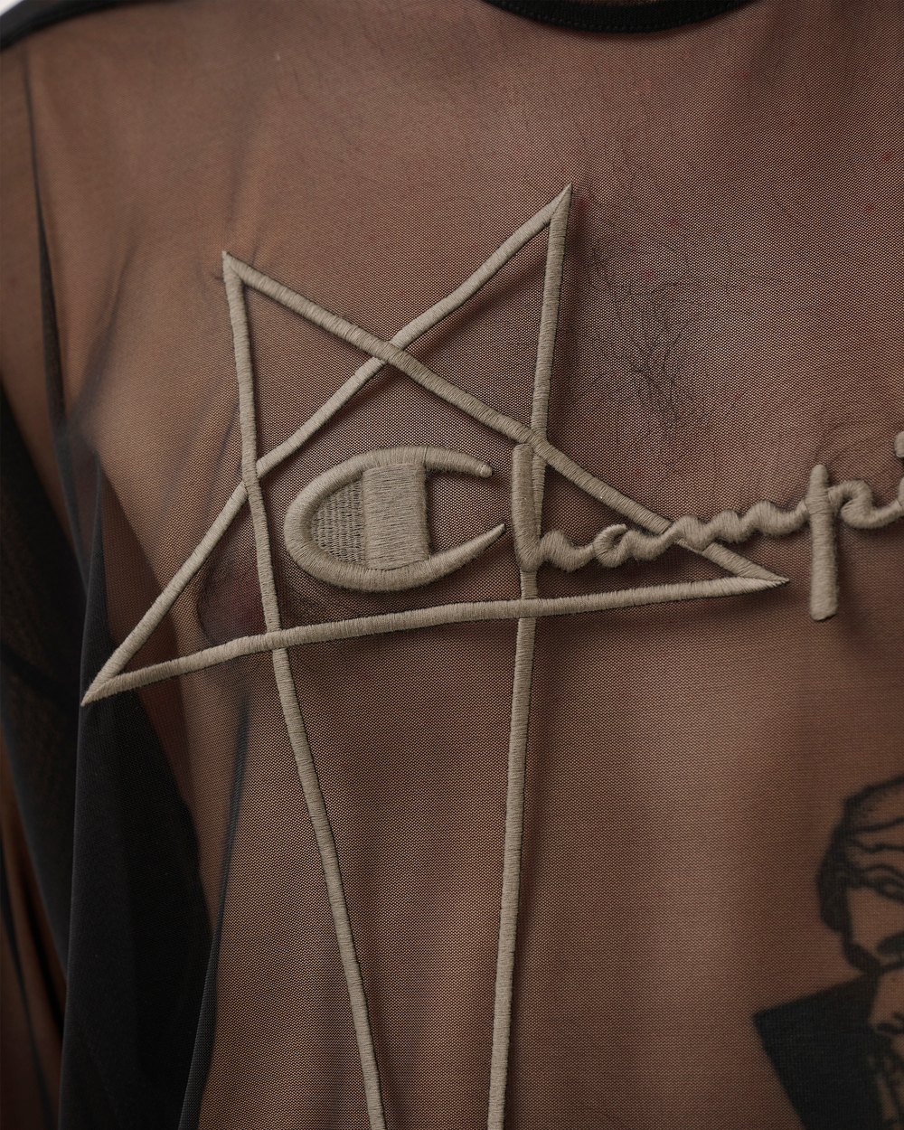 RICK OWENS X CHAMPION ФУТБОЛКА ЧЕРНАЯ TOMMY