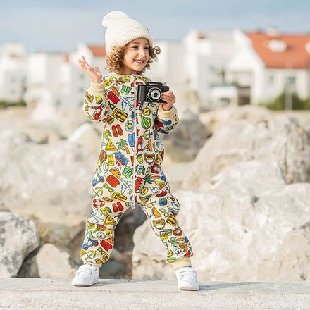 Комбинезон с клапаном и капюшоном "Travel story"