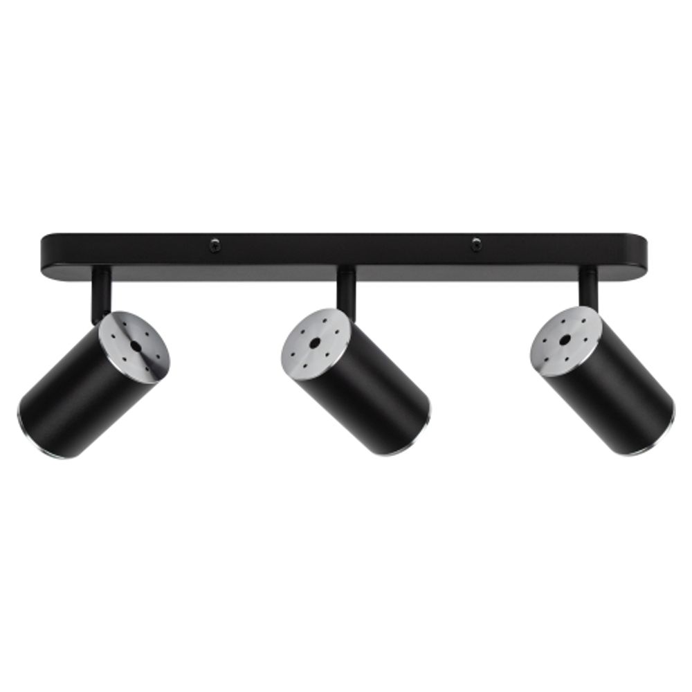 Светильник настенно-потолочный спот ЭРА OL35-3 BK MR16 GU10 IP20 черный хром