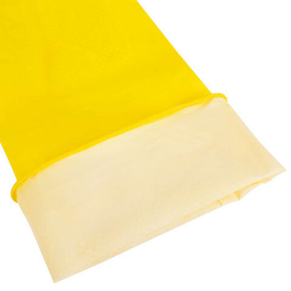 Перчатки МНОГОРАЗОВЫЕ латексные с хлопчатобумажным напылением, размер S (малый), вес 50 г, желтые KOMFI, DGL024P