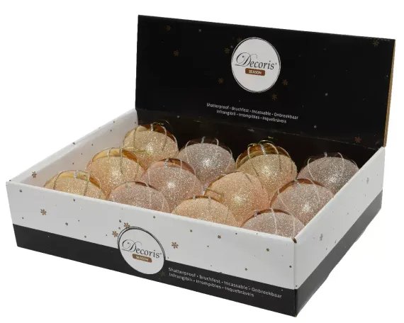 Набор пластиковых шаров Золотой песок 80 мм., 12 шт, Kaemingk (020983)