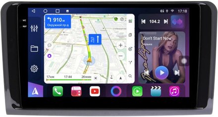 Магнитола для Mercedes-Benz GL X164, ML W164 2005-2012 (рамка глянцевая) - FarCar BM213M монитор 9.5" QLED на Android 14, TS10, 4+32Гб, CarPlay, 4G SIM-слот