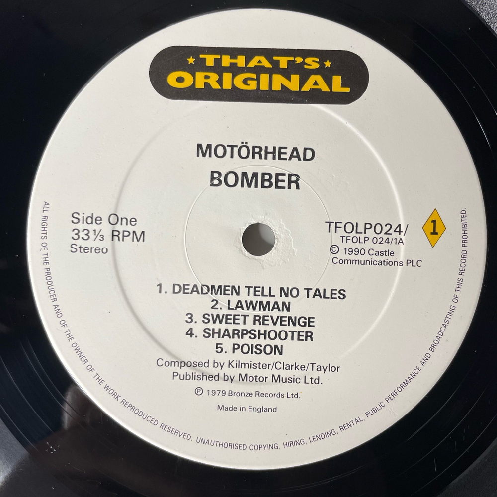 Винтажная виниловая пластинка LP Motorhead, Bomber / Ace Of Spades (Англия 1990)